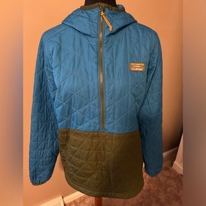 Lands End Quilted Colorblock 1/2 Zip Pullover (L)